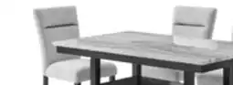 The Brick Libra 6pc Dining Set with Table, Bench & 4 Chairs, Marble-Look Top, 60W - Black/Grey offer