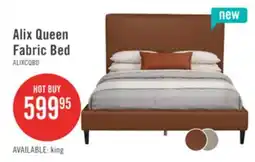 The Brick Alix Upholstered Platform Bed in Brown Fabric – Queen Size offer