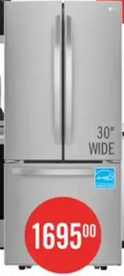 The Brick LG 30 22 Cu. Ft. French-Door Refrigerator - Smudge Proof Stainless Steel - LRFNS2200S offer