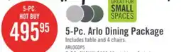 The Brick Arlo 5pc Dining Set with Table & 4 Grey Chairs, Sintered Stone & Metal, 55W - Grey/Black offer