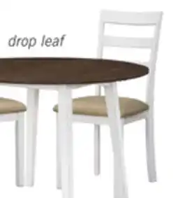 The Brick Bryn 3pc Dining Package with 42 Drop-Leaf Table & 2 Chairs, Fabric -Two-Tone White & Brown offer
