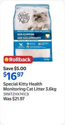 Walmart Special Kitty Health Monitoring Cat Litter offer