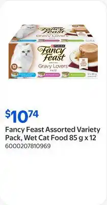 Walmart Fancy Feast Assorted Variety Pack, Wet Cat Food 85 g x 12 offer