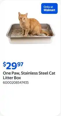 Walmart One Paw, Stainless Steel Cat Litter Box offer