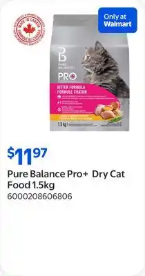 Walmart Pure Balance Pro+ Dry Cat Food 1.5kg offer