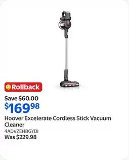 Walmart Hoover Excelerate Cordless Stick Vacuum Cleaner offer