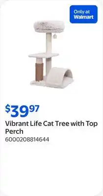 Walmart Vibrant Life Cat Tree with Top Perch offer