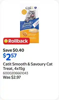 Walmart Catit Smooth & Savoury Cat Treat offer