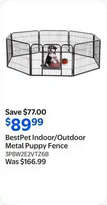 Walmart BestPet Indoor/Outdoor Metal Puppy Fence offer