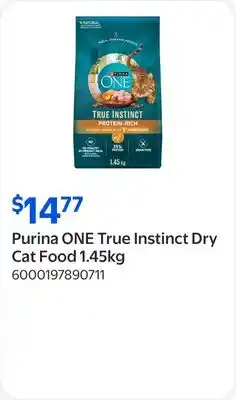 Walmart Purina ONE True Instinct Dry Cat Food offer
