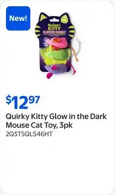 Walmart Quirky Kitty Glow in the Dark Mouse Cat Toy offer