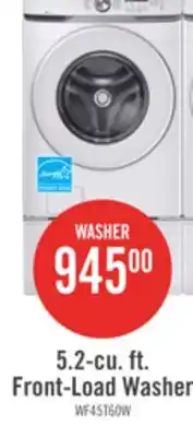 The Brick Samsung 5.2 Cu. Ft. Front-Load Washer - White - Stackable - WF45T6000AW/A5 offer