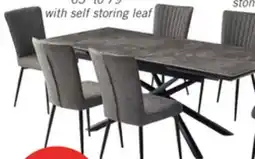 The Brick Tavo 7pc Dining Set with Table & Chairs, 63-79W Extension, Metal - Grey & Black offer