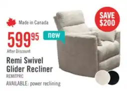 The Brick Remi 38 Fabric Swivel Glider Reclining Chair – Taupe offer