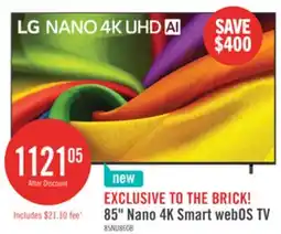 The Brick LG 85 NU860 Series NANO UHD 4K Smart TV (85NU860BYUA.ACC) - 2026 Model offer