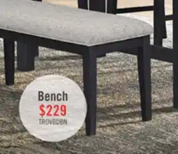 The Brick Trove Dining Bench with Padded Seat, 42W - Black offer