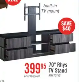 The Brick Rhys 70 Modern TV Stand with Mount, Storage and Cable Management for TVs up to 80- Distressed Grey offer