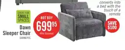 The Brick Dawn 42 Chenille Fabric Sleeper Chair - Grey offer