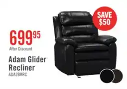 The Brick Adam 34.45 Leather-Look Fabric Glider Reclining Chair - Black offer
