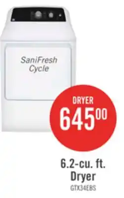 The Brick GE 6.2 Cu. Ft. Electric Dryer with SaniFresh Cycle – White - GTX34EBMRWS offer