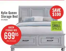 The Brick Kylie Platform Storage Bed with Headboard & Frame, Sand - Queen Size offer