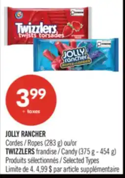 Pharmaprix JOLLY RANCHER Ropes (283 g) or TWIZZLERS Candy (375 g - 454 g) offer