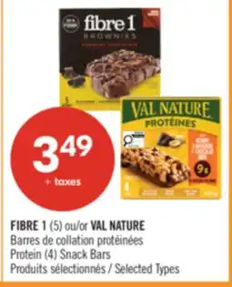 Pharmaprix FIBRE 1 (5) or VAL NATURE Protein (4) Snack Bars offer