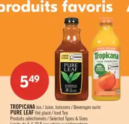 Pharmaprix TROPICANA Juice, Beverages or PURE LEAF Iced Tea offer