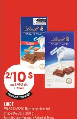 Pharmaprix LINDT SWISS CLASSIC Chocolate Bars offer