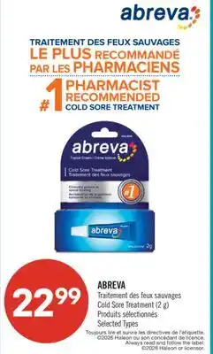 Pharmaprix ABREVA Cold Sore Treatment offer