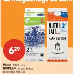 Pharmaprix PC BIOLOGIQUE or NUTRILAIT Lactose Free Milk offer