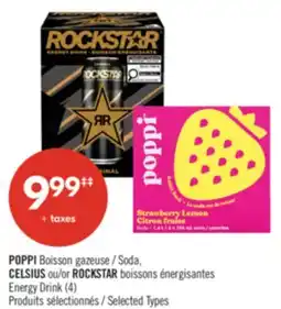 Pharmaprix POPPI Soda, CELSIUS or ROCKSTAR Energy Drink offer