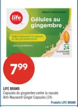 Pharmaprix LIFE BRAND Anti-Nauseant Ginger Capsules offer
