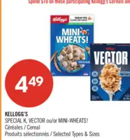 Pharmaprix KELLOGG'S SPECIAL K, VECTOR or MINI-WHEATS! Cereal offer
