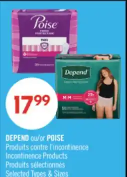 Pharmaprix DEPEND or POISE Incontinence Products offer