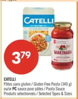 Pharmaprix CATELLI Gluten Free Pasta (340 g) or PC Pasta Sauce offer