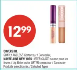 Pharmaprix COVERGIRL SIMPLY AGELESS Concealer, MAYBELLINE NEW YORK LIFTER GLAZE Lip Balm or LIFTER Concealer offer