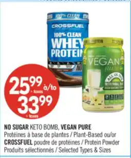 Pharmaprix NO SUGAR KETO BOMB, VEGAN PURE Plant-Based or CROSSFUEL Protein Powder offer