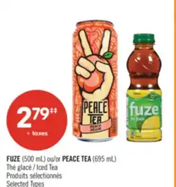 Pharmaprix FUZE (500 mL) or PEACE TEA (695 mL) Iced Tea offer
