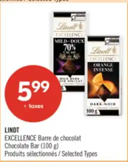 Pharmaprix LINDT EXCELLENCE Chocolate Bar offer