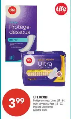 Pharmaprix LIFE BRANDLiners (34 - 64) or Pads (16 - 22) offer