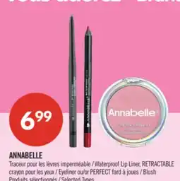 Pharmaprix ANNABELLE Waterproof Lip Liner, RETRACTABLE Eyeliner or PERFECT Blush offer