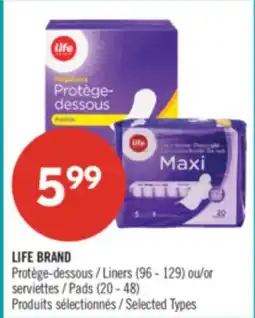 Pharmaprix LIFE BRAND Liners (96 - 129) or Pads (20 - 48) offer