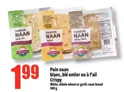 Bonanza White, whole wheat or garlic naan bread offer