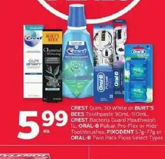 Rexall Crest Gum 3d White or Burt's offer