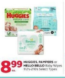 Rexall Huggies,Pampers or Hello Bello Baby Wipes offer