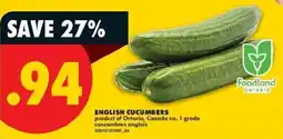 No Frills English cucumbers offer