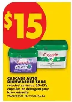 No Frills Cascade auto dishwasher tabs offer