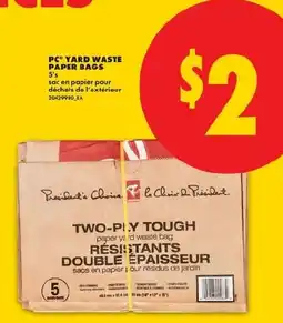 No Frills PC yard waste paper bags offer
