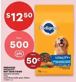 No Frills Pedigree vitality dry dog food offer